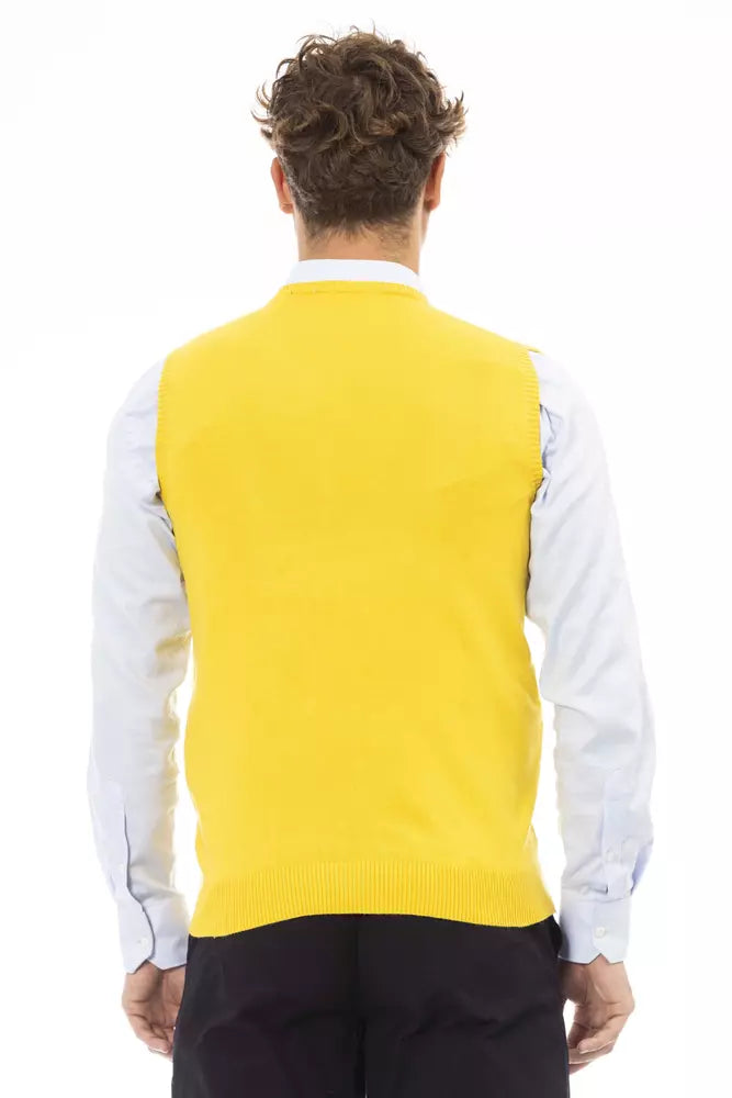 Sleek V-Neckline Yellow Vest