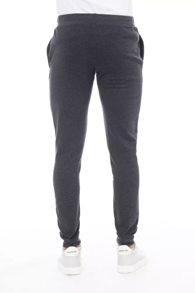 Chic Gray Sports Fleece Trousers for Men