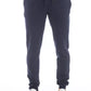 Chic Blue Fleece Lace-up Sweat Trousers