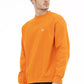 Chic Orange Crew Neck Fleece Sweater