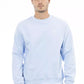 Elegant Crew Neck Fleece Sweater in Light Blue