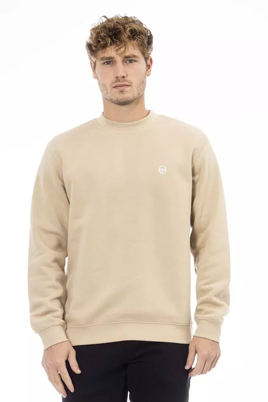 Beige Crew Neck Fleece Sweater