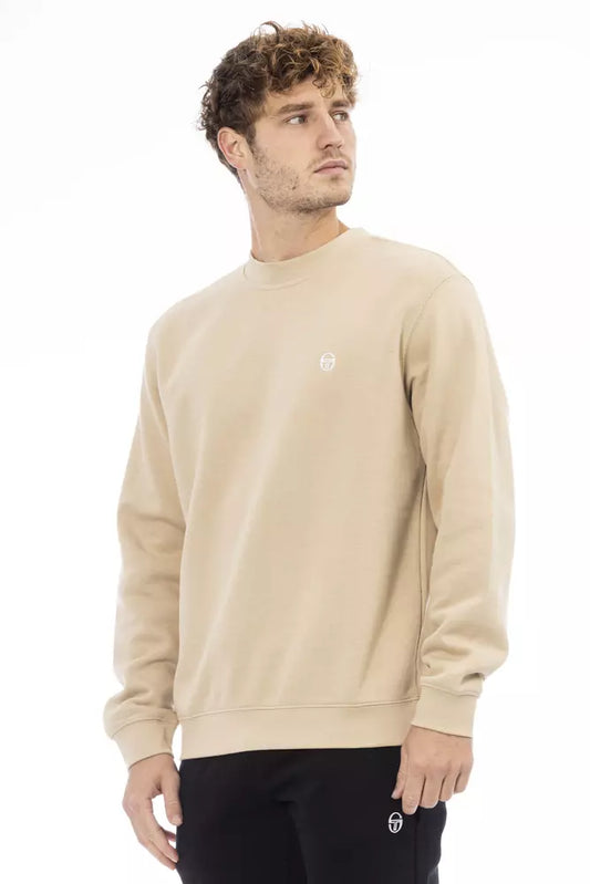 Beige Crew Neck Fleece Sweater