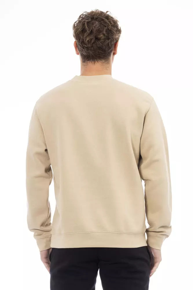 Beige Crew Neck Fleece Sweater