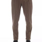 Elegant Brown Cotton Blend Trousers