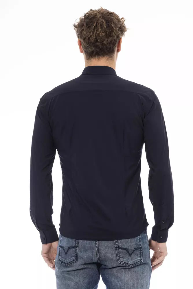 Sleek Sapphire Slim Men's Shirt