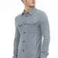 Italian Chic Blue Shirt with Pockets