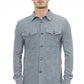 Italian Chic Blue Shirt with Pockets