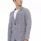 Elegant Blue Fabric Jacket with Classic Appeal