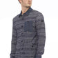 Elegant Italian Collar Button-Up Blue Shirt