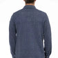 Elegant Italian Collar Blue Shirt for Men