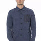 Elegant Italian Collar Blue Shirt for Men