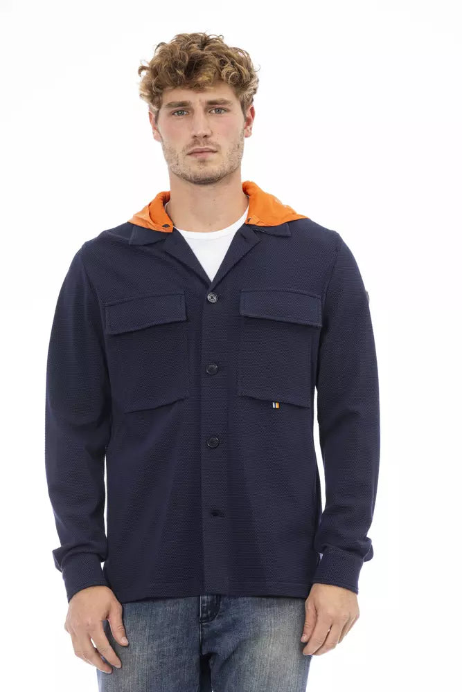 Sleek Waterproof Hooded Shirt in Blue