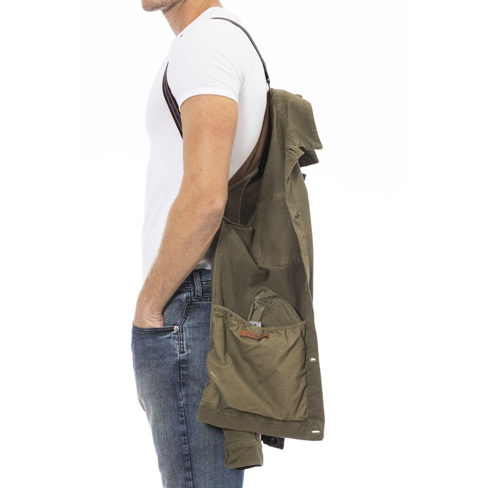 Chic Green Jacket with Backpack Braces