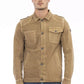 Elegant Brown Jacket with Backpack Feature