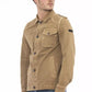 Elegant Brown Jacket with Backpack Feature