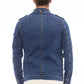 Sleek Blue Jacket with Backpack Braces & Hood