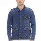 Sleek Blue Jacket with Backpack Braces & Hood