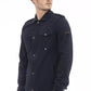 Chic Blue Waterproof Hooded Jacket with Unique Braces