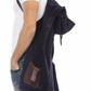 Chic Blue Jacket with Innovative Backpack Design
