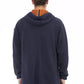 Versatile Blue Hooded Jacket with Backpack Feature