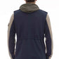 Chic Blue Hooded Jacket with Backpack Braces