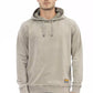 Elegant Beige Hooded Sweatshirt with Fine Ribbing