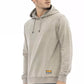 Elegant Beige Hooded Sweatshirt with Fine Ribbing