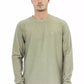 Chic Green Crew Neck Sweater with Embroidered Logo