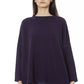 Elegant Purple Crew Neck Sweater with Monogram