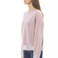 Chic Crew Neck Monogram Sweater in Pink