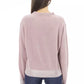 Chic Crew Neck Monogram Sweater in Pink