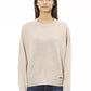 Elegant Beige Crew Neck Sweater for Women