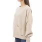 Chic Beige Crew Neck Cashmere Blend Sweater