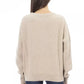 Chic Beige Crew Neck Cashmere Blend Sweater