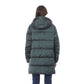 Chic Green Long Down Jacket with Monogram Detail