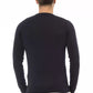 Chic Blue Crew Neck Cashmere Blend Sweater