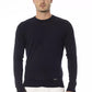 Chic Blue Crew Neck Cashmere Blend Sweater