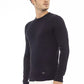 Chic Blue Crew Neck Cashmere Blend Sweater