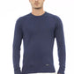 Elegant Blue Crew Neck Cashmere Blend Sweater
