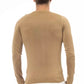 Beige Modal-Cashmere Crew Neck Sweater