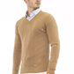 Beige V-Neck Modal Cashmere Sweater