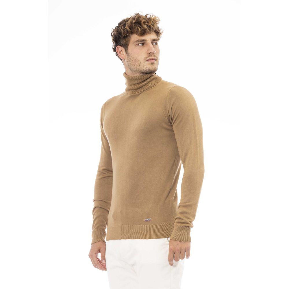 Beige Modal-Cashmere Turtleneck Sweater