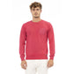 Crew Neck Cotton Sweater with Metal Monogram