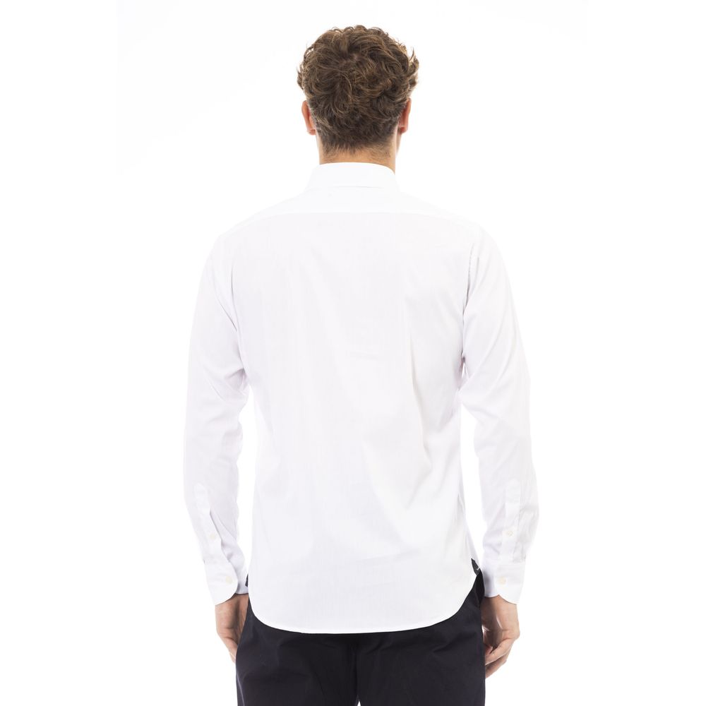 Crisp White Cotton Blend Shirt