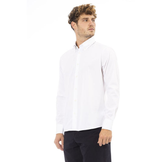 Crisp White Cotton Blend Shirt