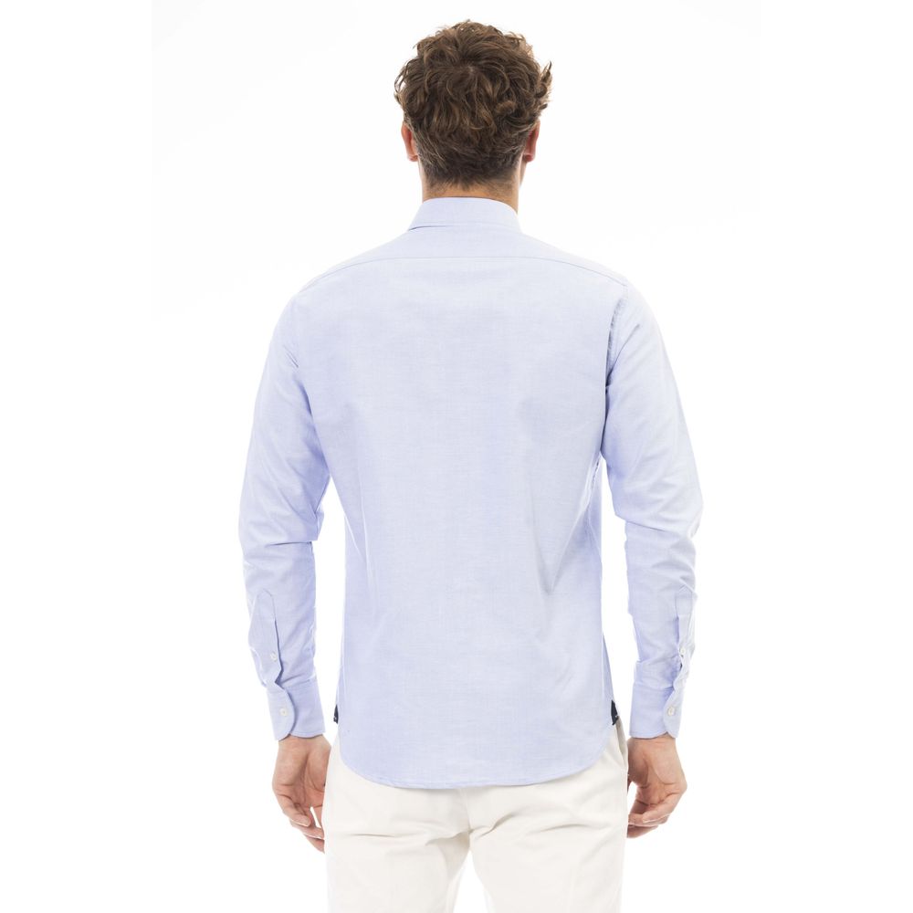 Elegant Light Blue Cotton Blend Shirt