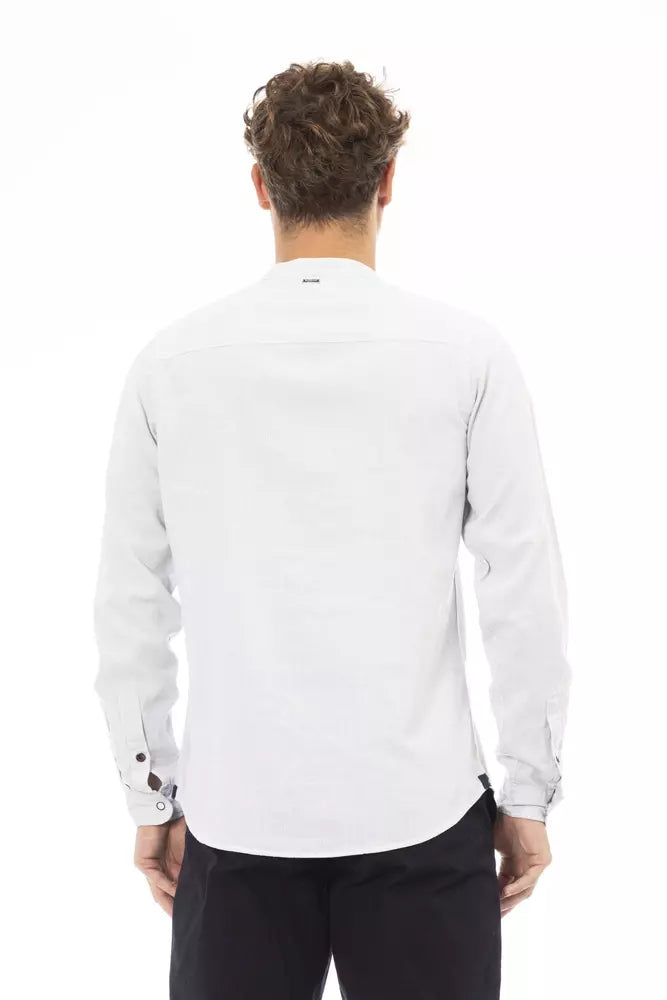 Elegant Mandarin Collar Men's Shirt