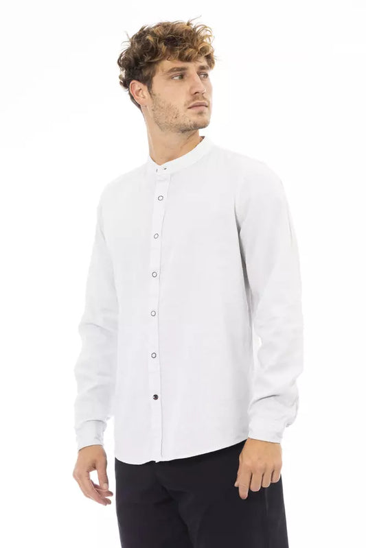 Elegant Mandarin Collar Men's Shirt