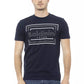 Chic Blue Cotton Tee with Stylish Front Print